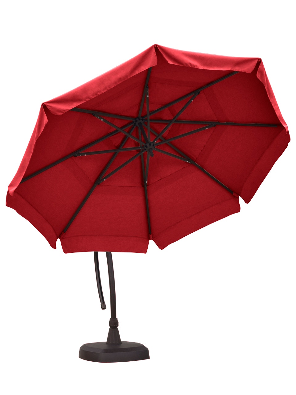 Outdoor/Patio Treasure Garden 11 ft. Red Aluminum Cantilever Umbrella